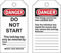 Lockout Tag 5-3/4 H 3 W Paper