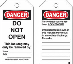 Lockout Tag 5-3/4 H x 3 W Polyester