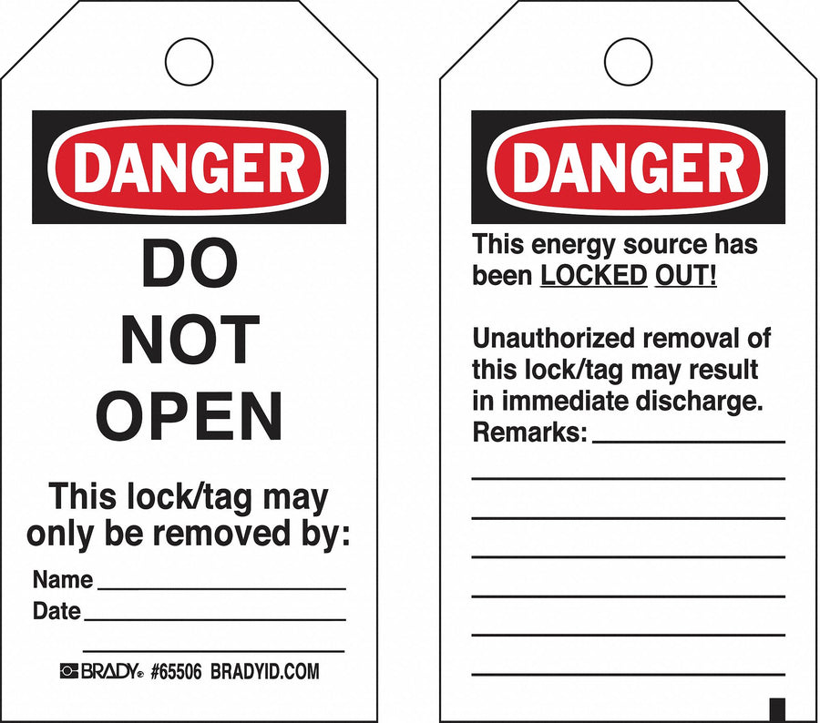 Lockout Tag 5-3/4 H x 3 W Polyester