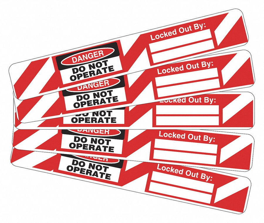 Lockout Tag 4 H x 5/8 W Vinyl PK5