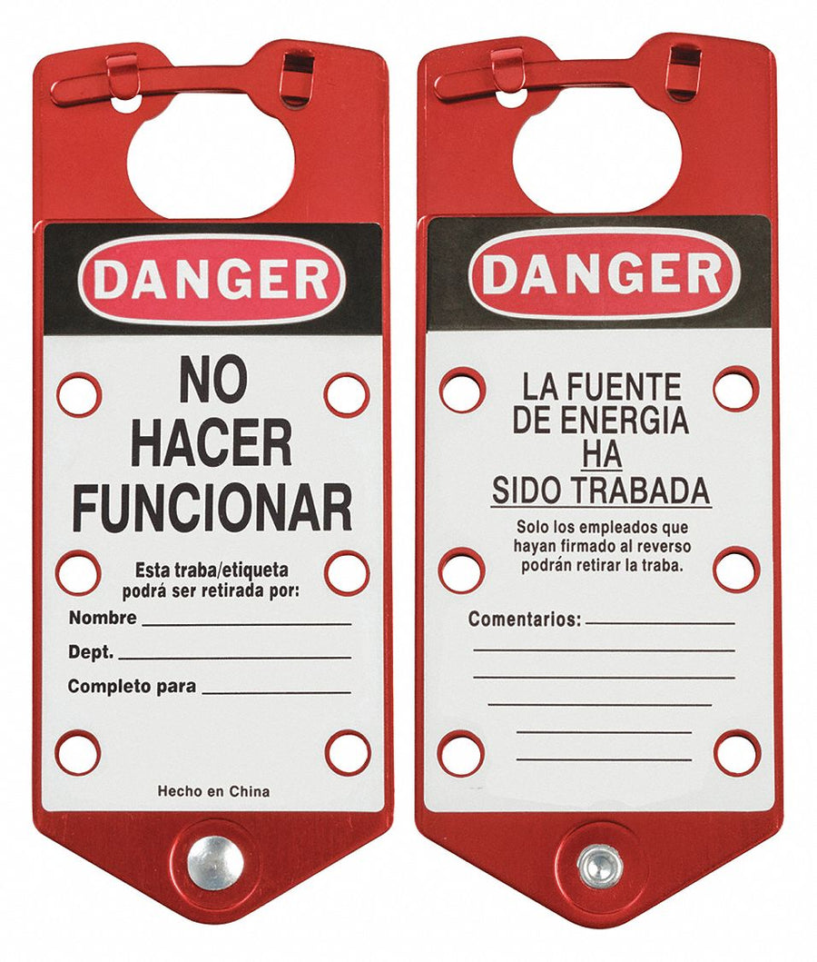 Lockout Hasp Red Aluminum 7-1/2 L PK5