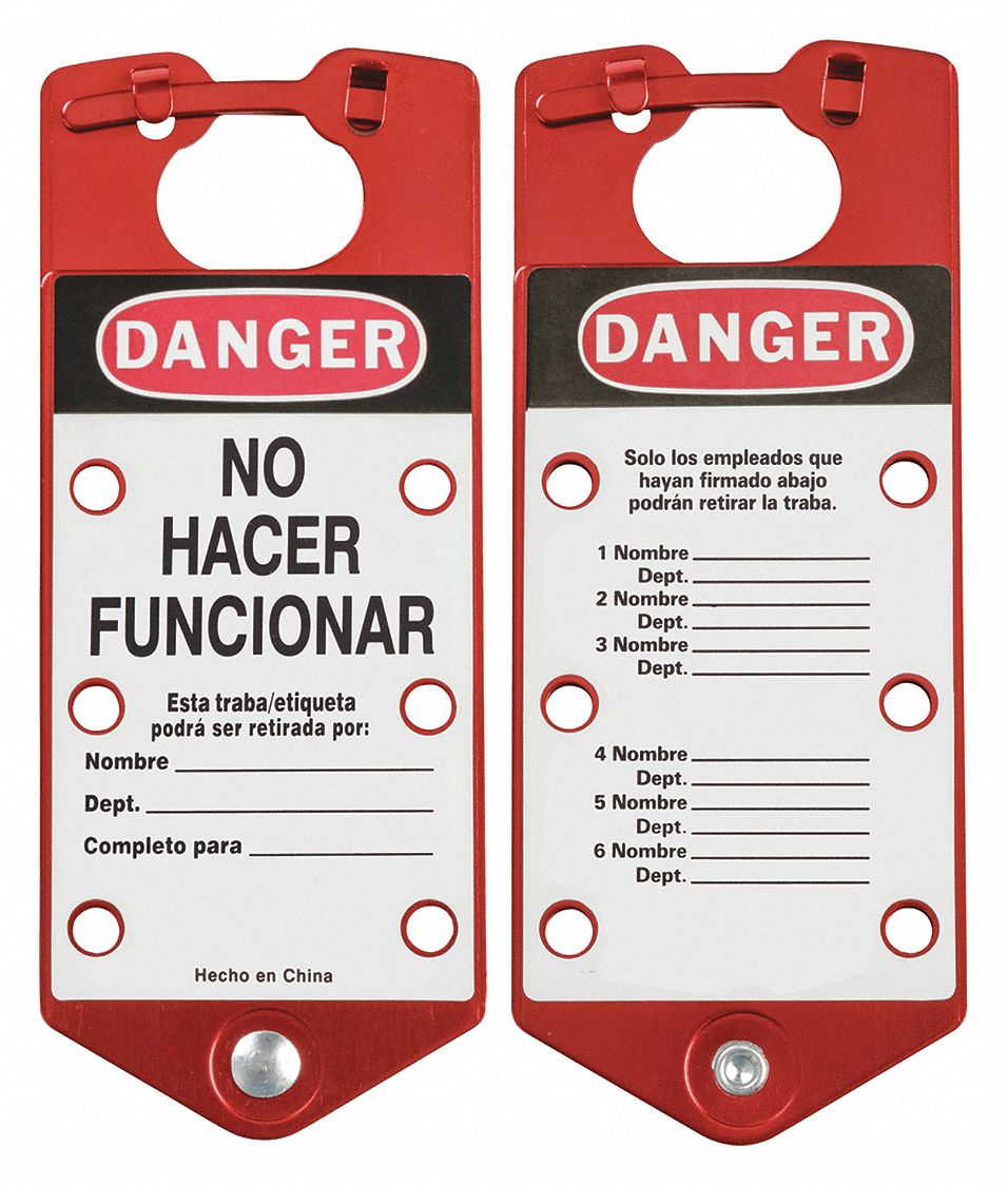 Lockout Hasp Red Aluminum 7-1/2 L PK5