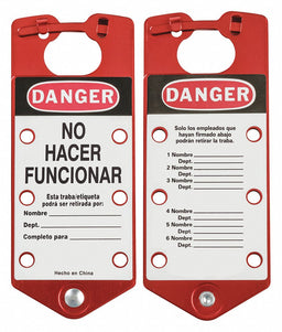 Lockout Hasp Red Aluminum 7-1/2 L PK5