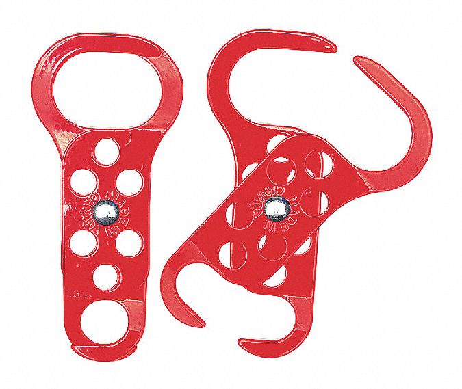 Lockout Hasp Red Steel 4-15/16 L