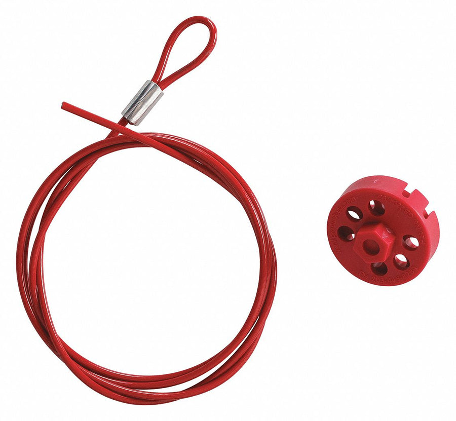 Cable Lockout Red 5 ft L Cable