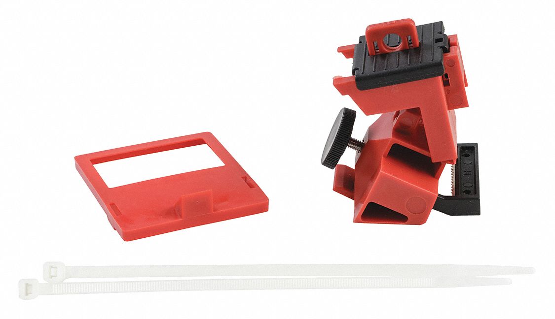 Single Pole Breaker Lockout Red 3-3/4 H