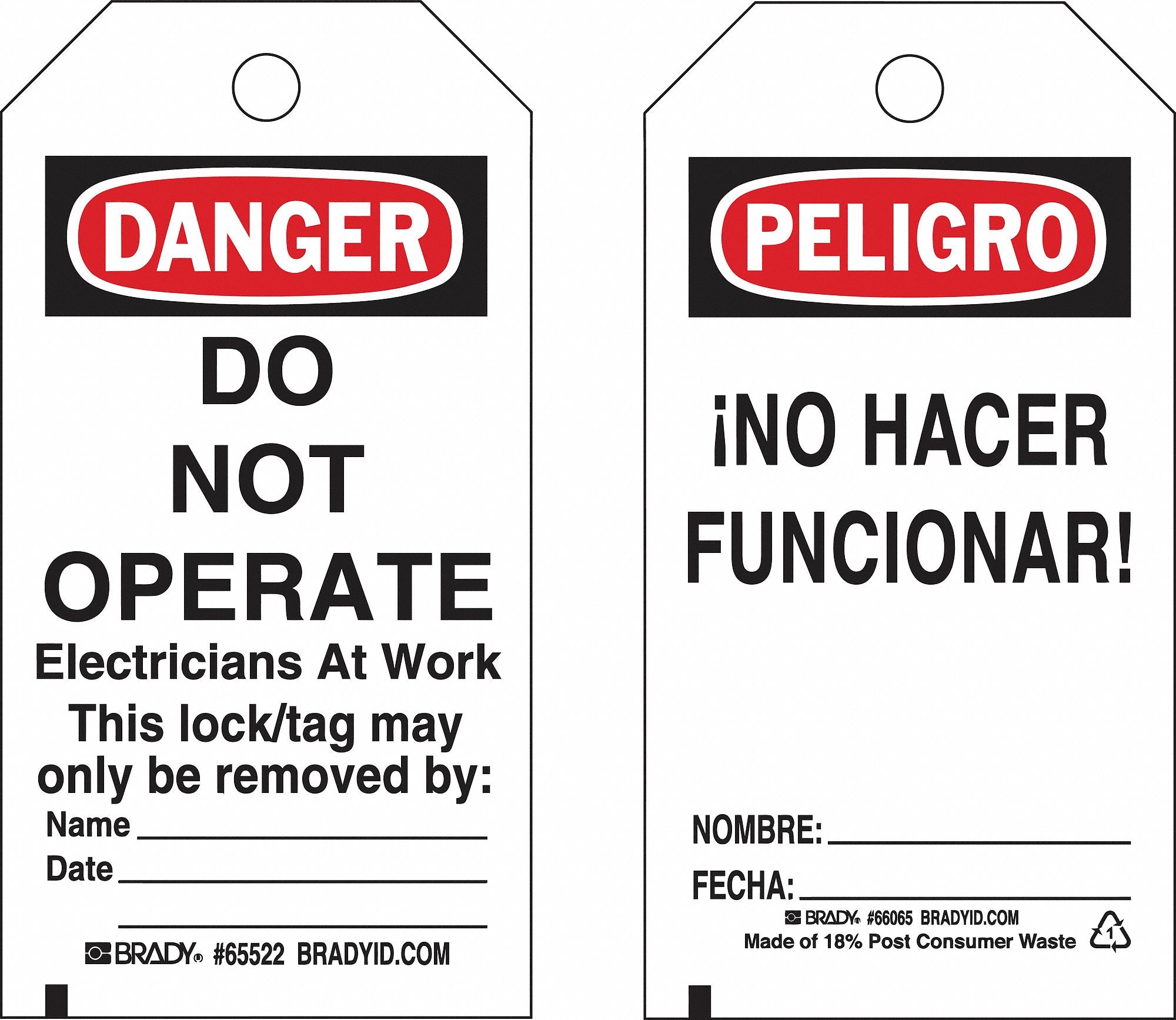 Lockout Tag 5-3/4 H x 3 W Polyester