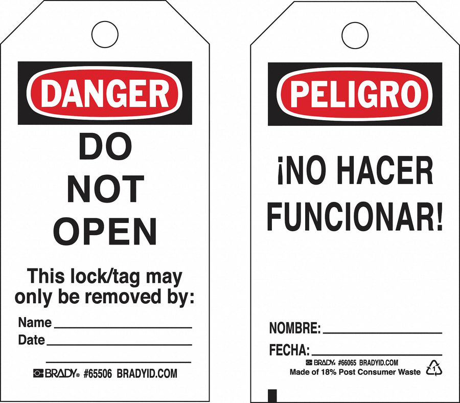 Lockout Tag 5-3/4 H x 3 W Polyester