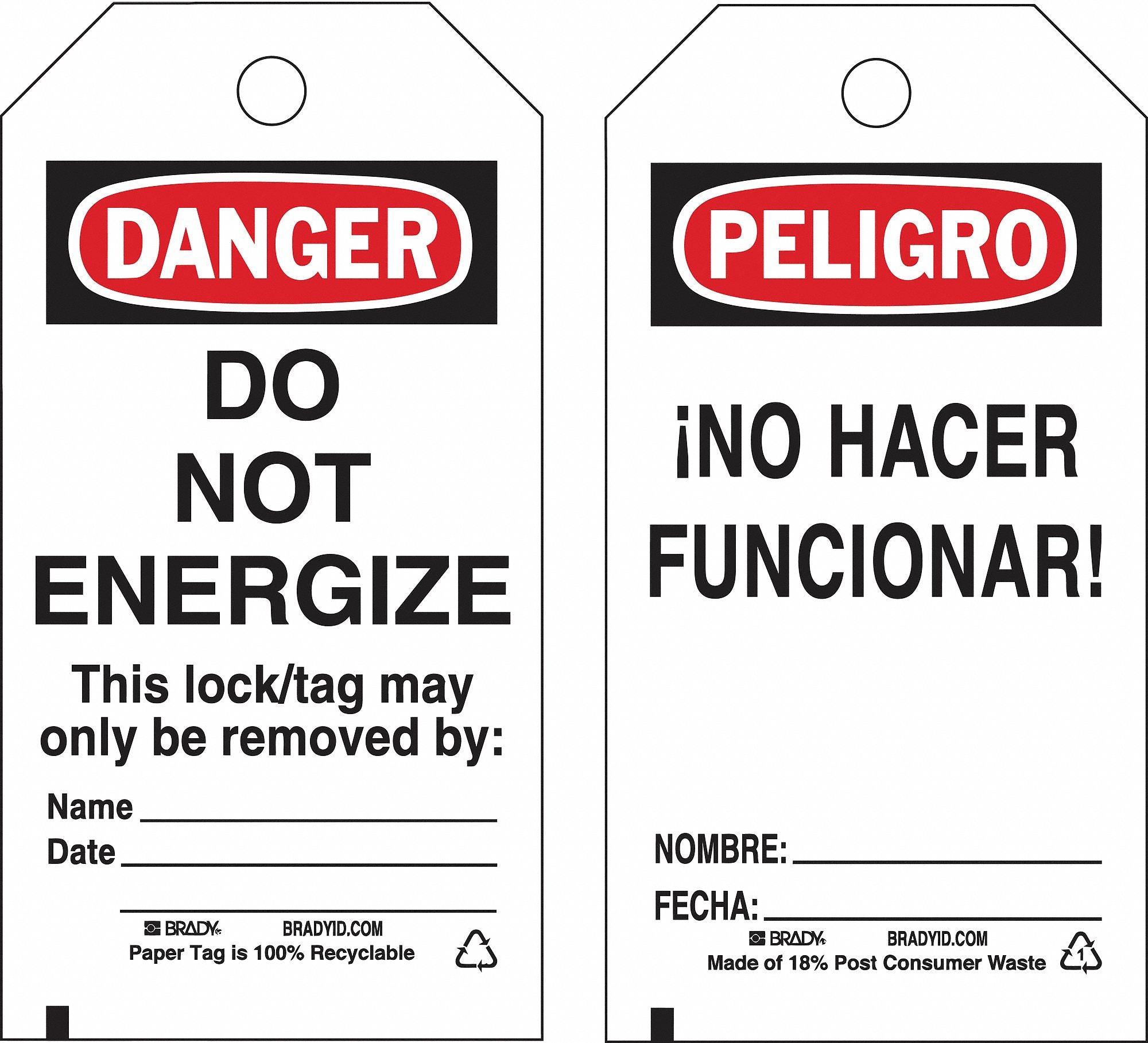 Lockout Tag 5-3/4 H x 3 W Polyester