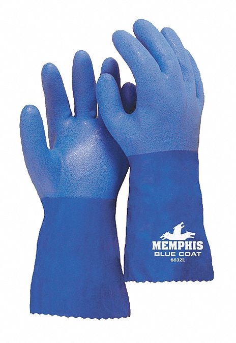 J4417 Chemical Gloves M 12inL Blue Gauntlet PR
