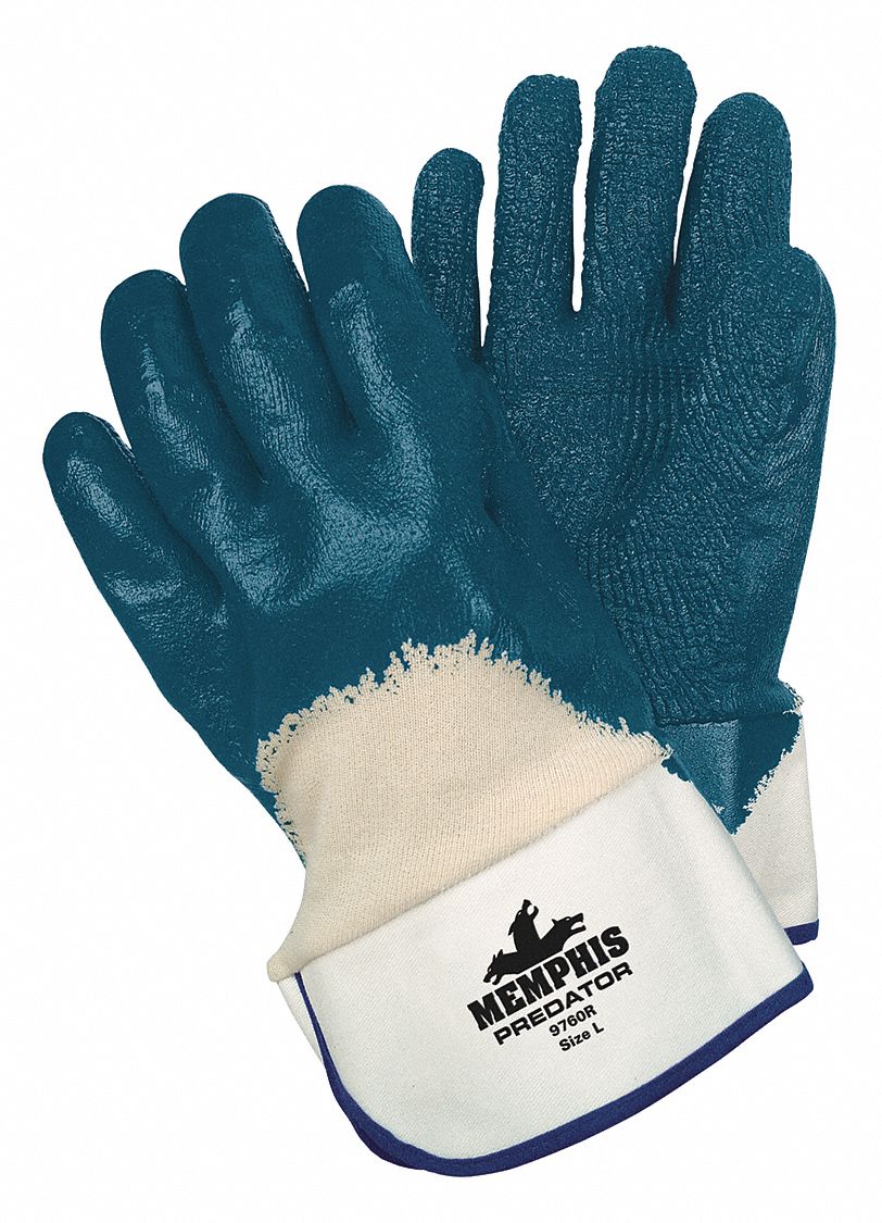 Chemical Gloves L 11 in L Rough PK12
