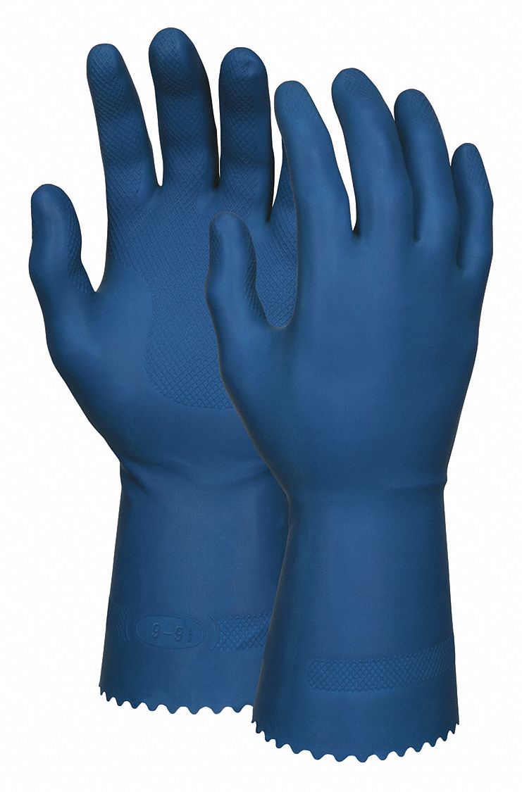 J4439 Chemical Gloves XL 12 in L Dark Blue PR