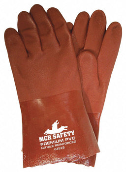 Chemical Gloves L Red Sandy PVC PK12