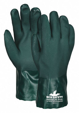 Chemical Gloves L Green Sandy PVC PK12