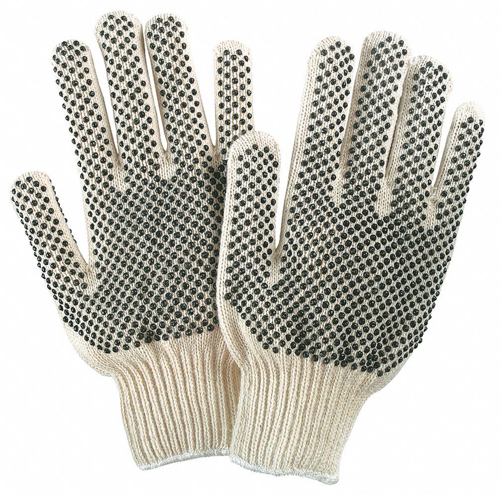 Knit Gloves 10-1/2 XL Natural/Black PR