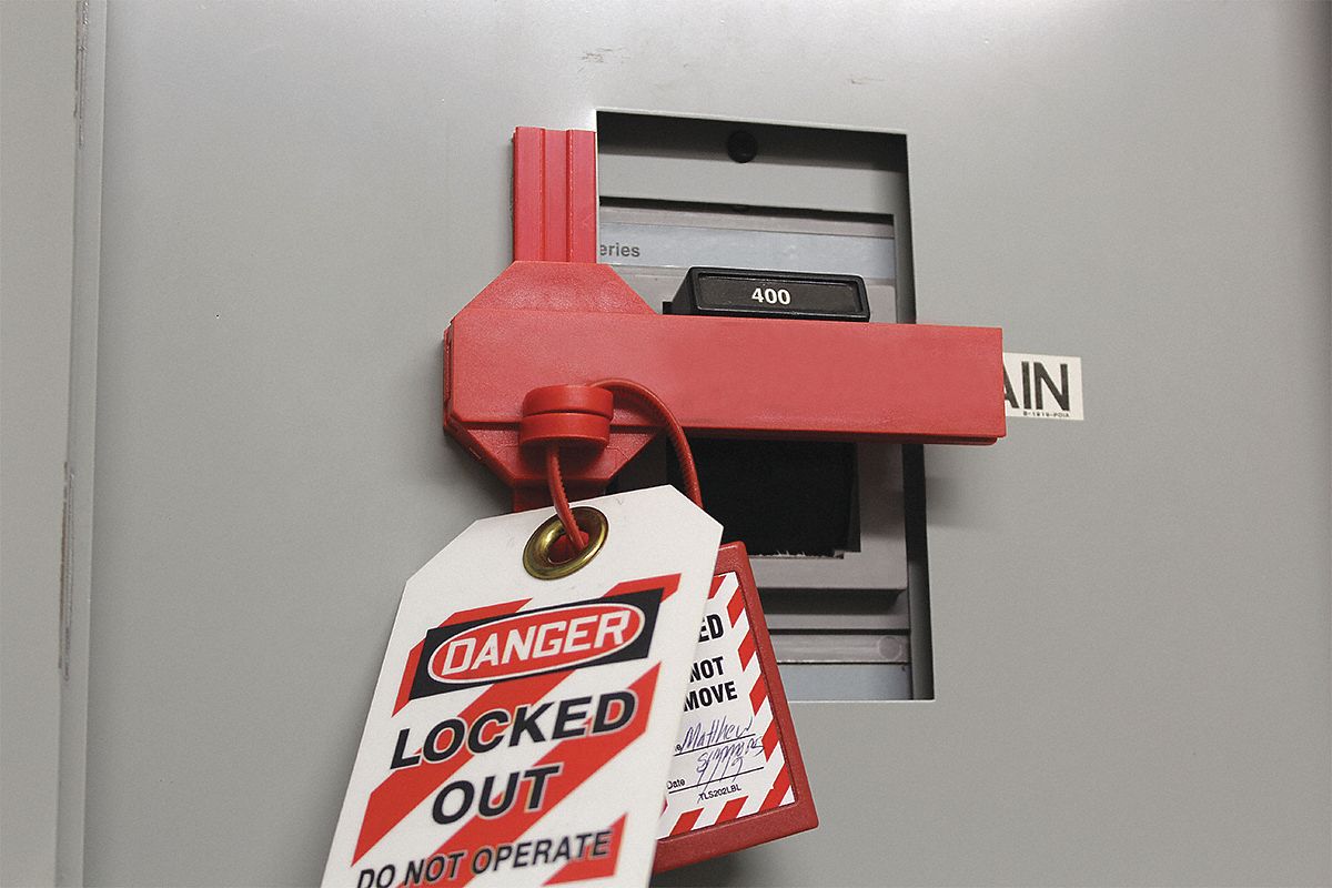 Circuit Breaker Lockout 1-3/8 in H Red