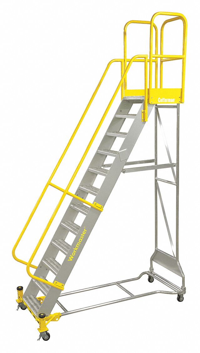 Rolling Ladder 92 in H Aluminum 5 Steps