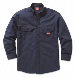 FR Button Down Work Shirt S Navy