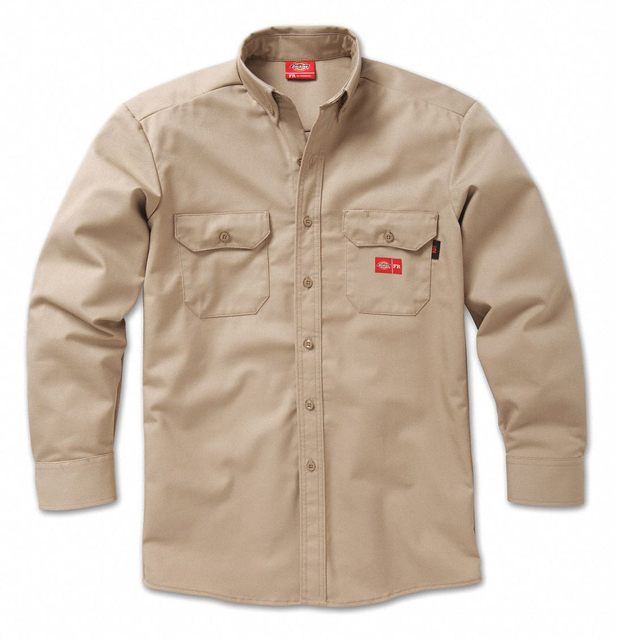 FR Button Down Work Shirt 2XL Khaki