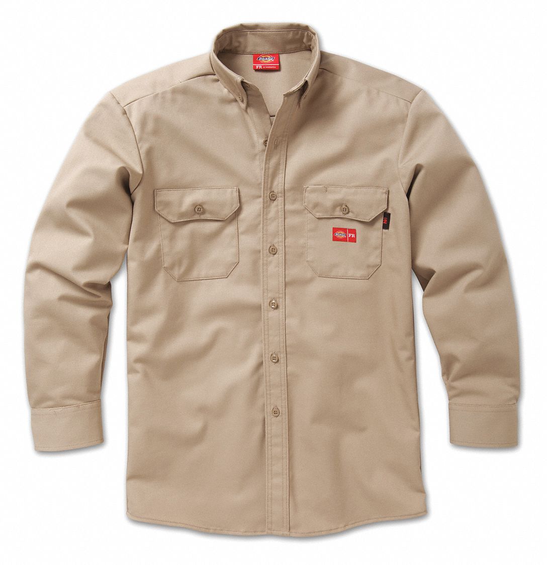 FR Button Down Work Shirt XL Khaki