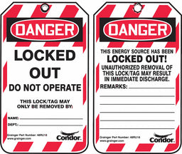 Lockout Tag 3-1/4 inWx5-3/4 in H PK100