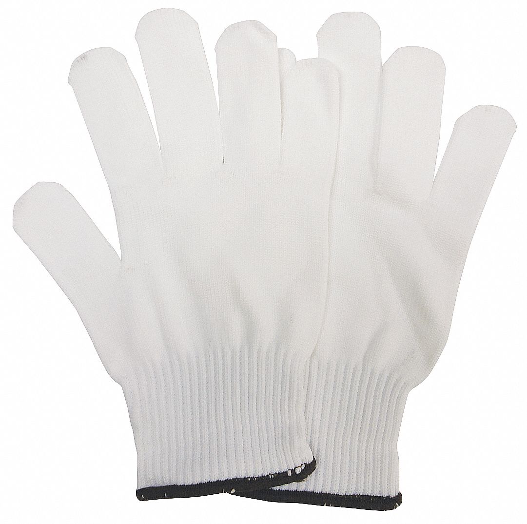 J4936 Knit Gloves White L PK12