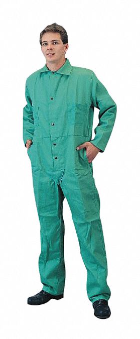 4X Grn Fs Coveralls