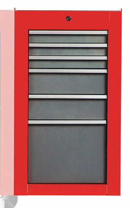 Side Cabinet Red 6 Drawers 34 in - H