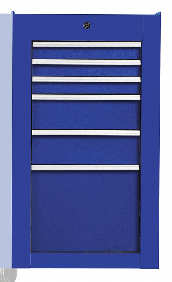 Side Cabinet Blue 6 Drawers 34 in - H