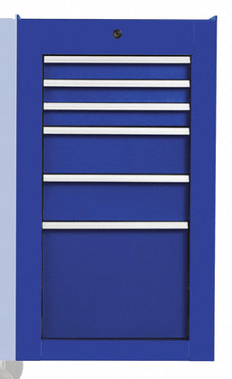 Side Cabinet Blue 6 Drawers 34 in - H