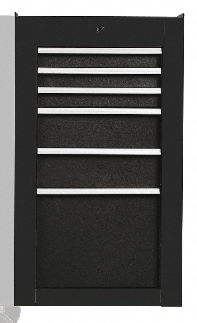 SideCabinet Black 6Drawers 34in-H