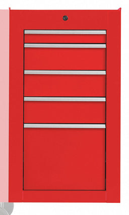 Side Cabinet Red 5 Drawers 34 in - H