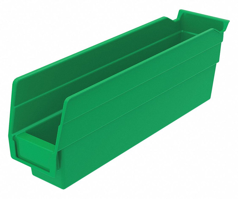 Shelf Bin Green Indstr Grd Poly 4 in