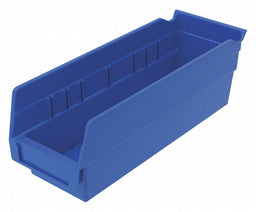 Shelf Bin Blue Indstr Grd Poly 4 in