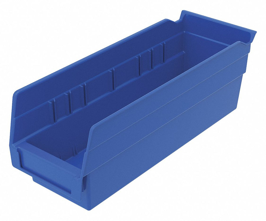 Shelf Bin Blue Indstr Grd Poly 4 in