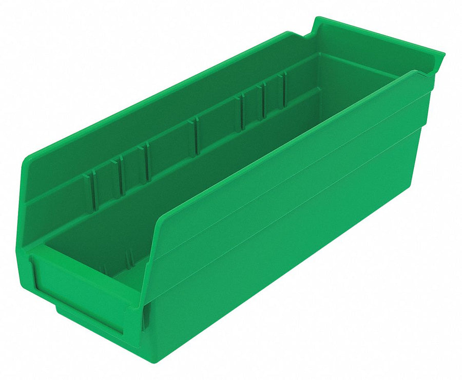Shelf Bin Green Indstr Grd Poly 4 in