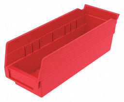Shelf Bin Red Indstr Grd Poly 4 in