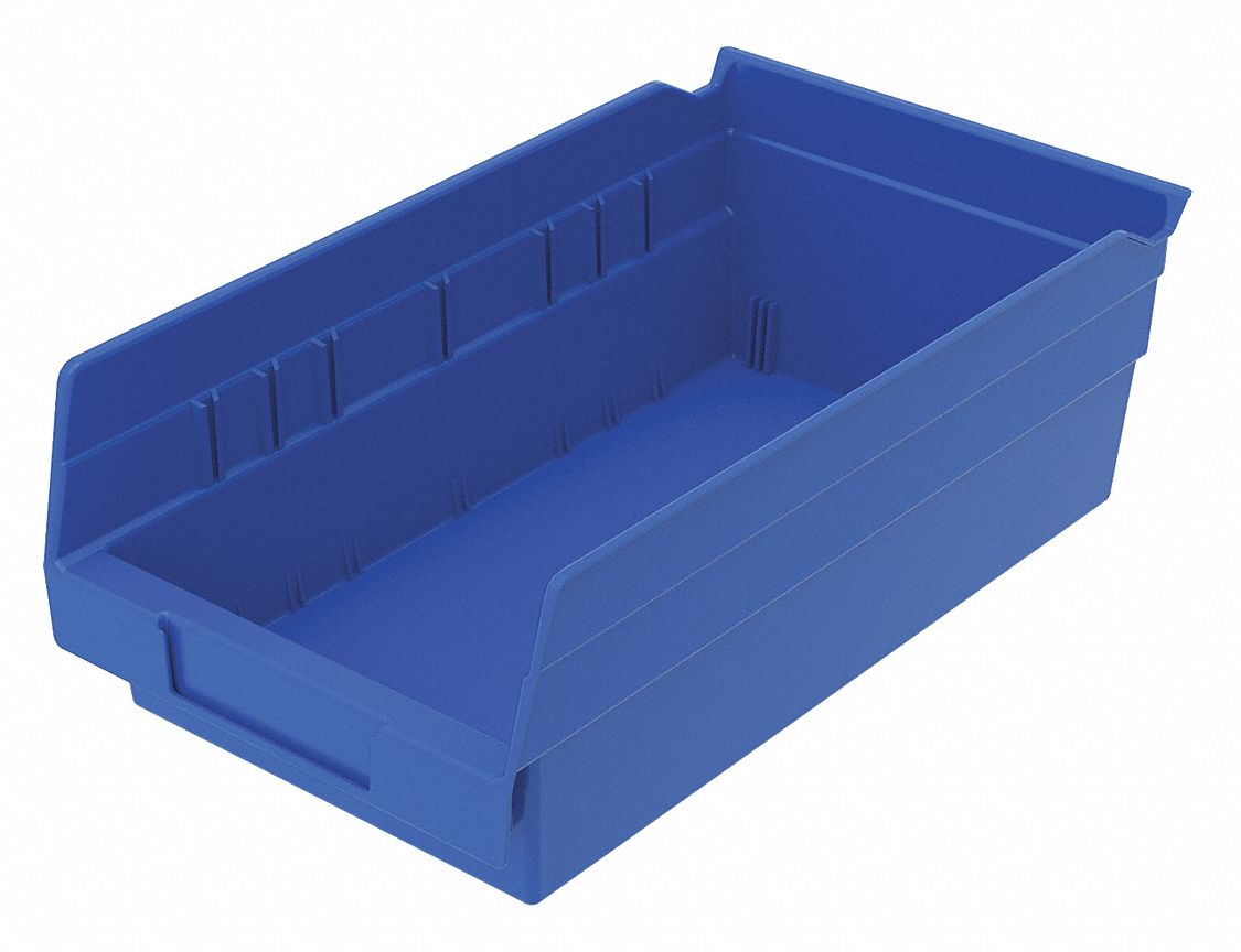 Shelf Bin Blue Indstr Grd Poly 4 in