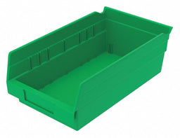 Shelf Bin Green Indstr Grd Poly 4 in