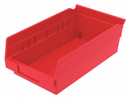 Shelf Bin Red Indstr Grd Poly 4 in