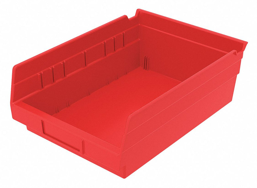 Shelf Bin Red Indstr Grd Poly 4 in