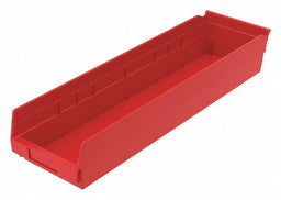 F8875 Shelf Bin Red Indstr Grd Poly 4 in