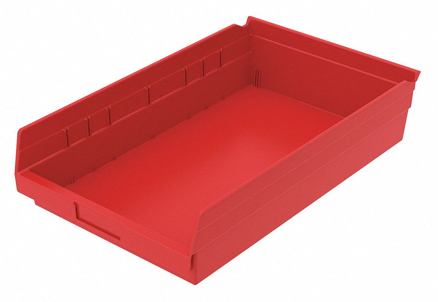 Shelf Bin Red Indstr Grd Poly 4 in