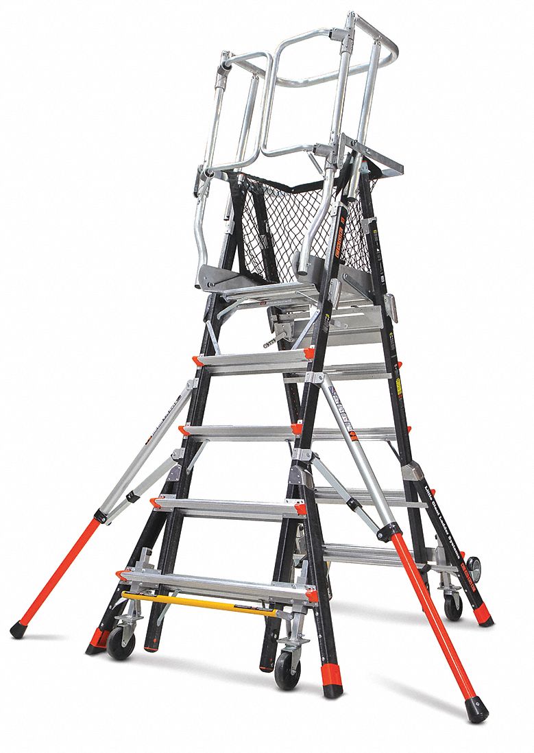Adj. Cage Pltfrm Lddr 9ft Fbrglss 375 lb