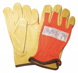 Leather Gloves Hi-Vis Orange S PR