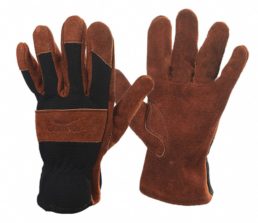 Leather Gloves Suede Cowhide Brown XL PR