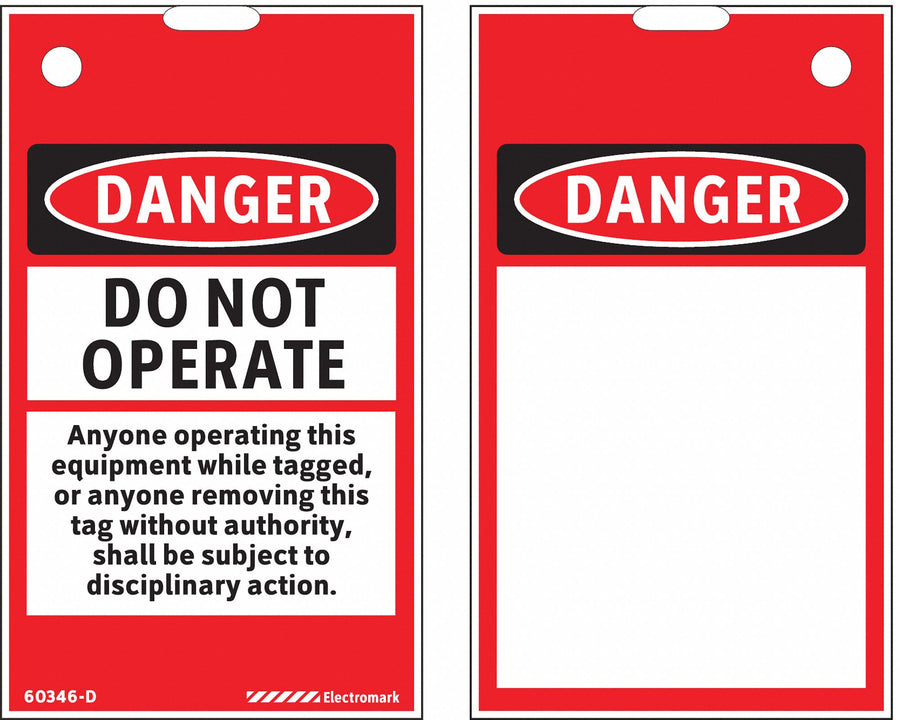 Lockout Tag Polyester Blk/Red/Wht PK200