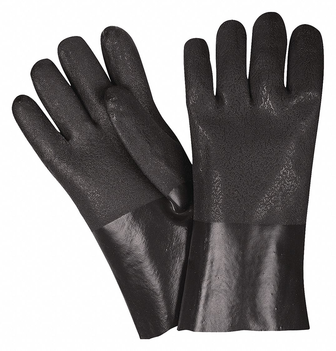 Chem. Resistnt Glovs L Blk PVC PK12