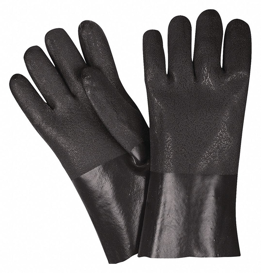 Chem. Resistnt Glovs L Blk PVC PK12