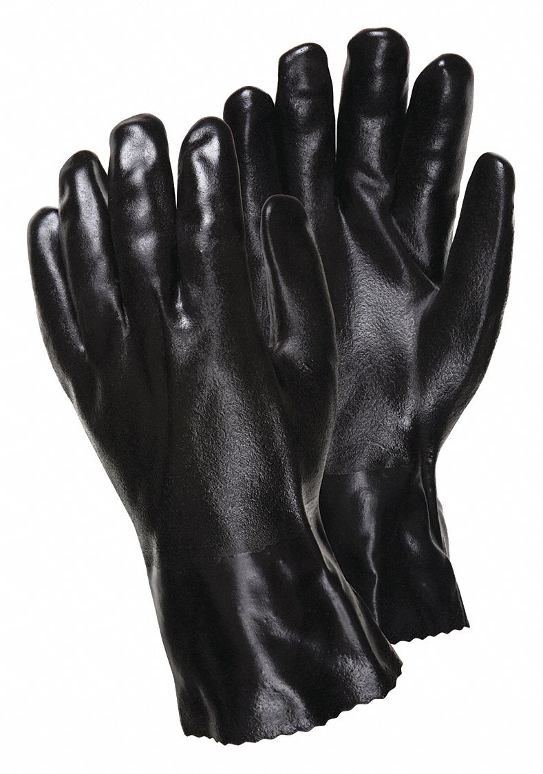 Chem. Resistnt Glovs L Blk PVC PK12